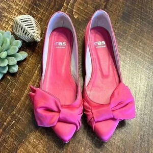 RAS Made in Spain | Pink Satin Flats with Bow Detail